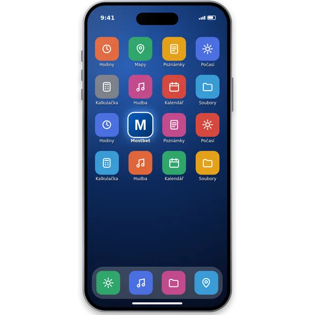Mostbet iPhone-on – az alkalmazás ikonja a főképernyőn